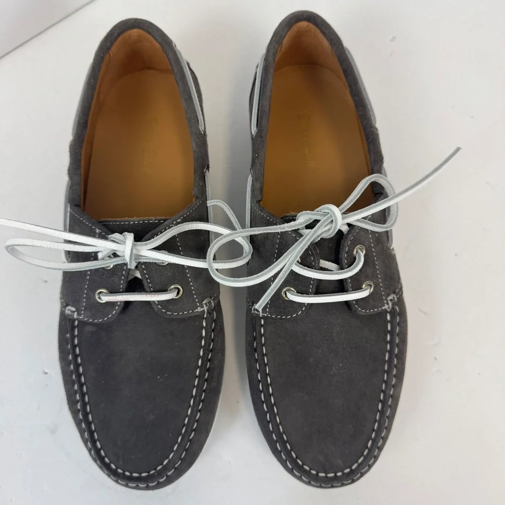 Oliver Cabell Mens Boat Shoe Slate Suede Grey Deck Shoes Size 40 US 7 NEW